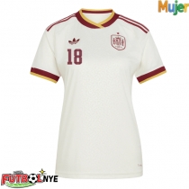 Camiseta España Martin Zubimendi #18 Visitante Equipación para mujer Mundial 2026 manga corta